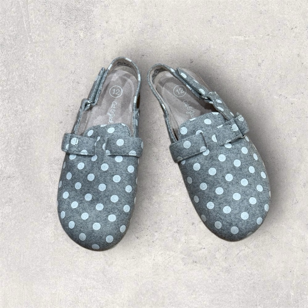 Cat & Jack Gray Polka Dot Moccasins